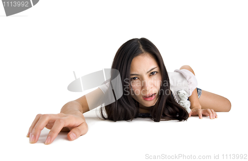 Image of woman crawling on all fours