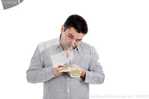 Image of man counting money