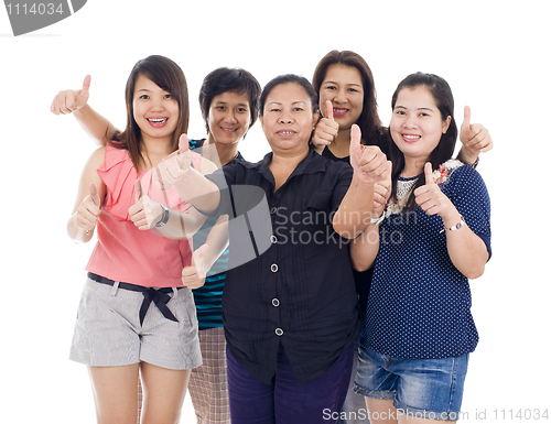 Image of asian women with thumbs up