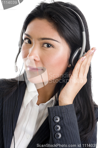 Image of business woman with headset