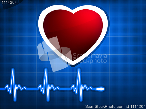 Image of Normal ecg blue background. EPS 8