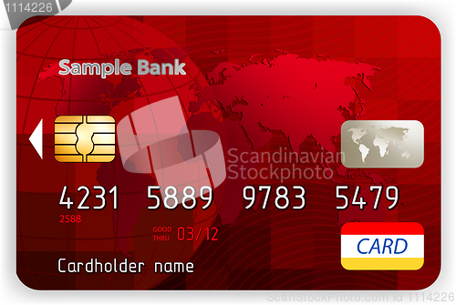 Image of Vector red credit cards, front view. EPS 8