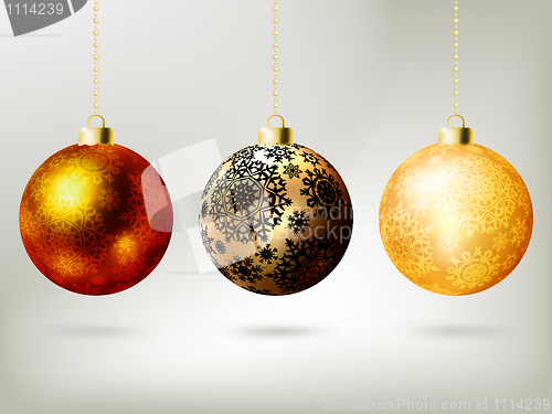 Image of Shiny Christmas Balls. EPS 8