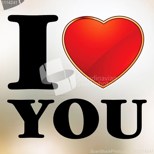 Image of I love you valentine card template. EPS 8