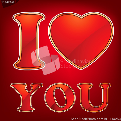 Image of i love you is made of the gloss glass. EPS 8