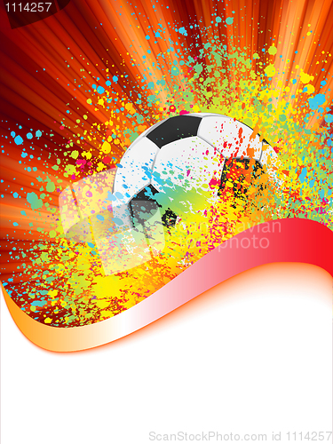 Image of Grunge football poster with soccer ball. EPS 8