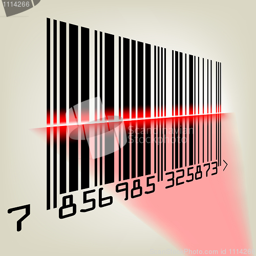 Image of Bar code with laser light. EPS 8