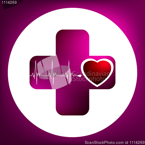 Image of Heart and heartbeat symbol. EPS 8