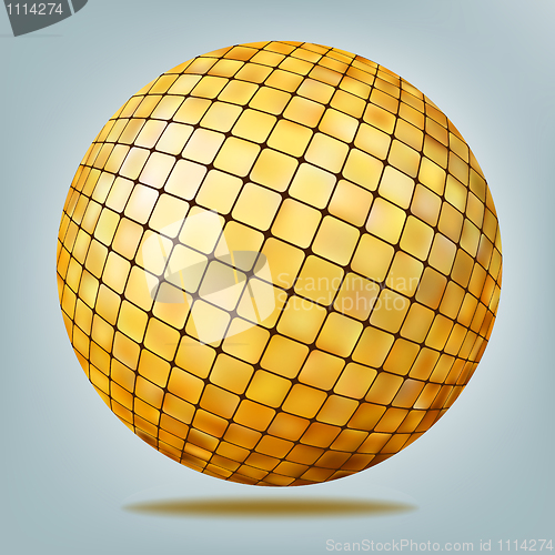 Image of Golden disco ball. EPS 8