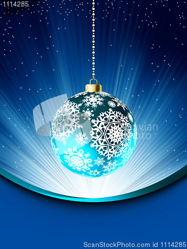 Image of Blue Christmas card template. EPS 8