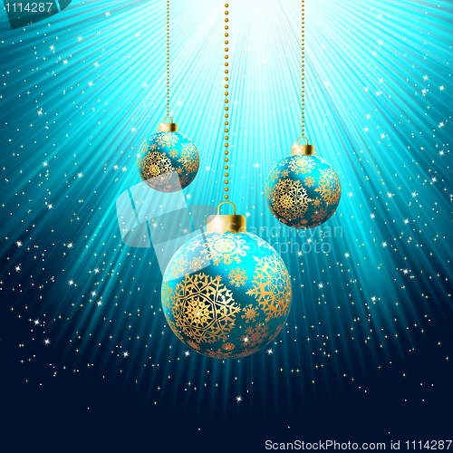 Image of Blue Christmas Background. EPS 8