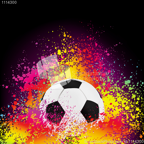 Image of Colorful background with a soccer ball. EPS 8