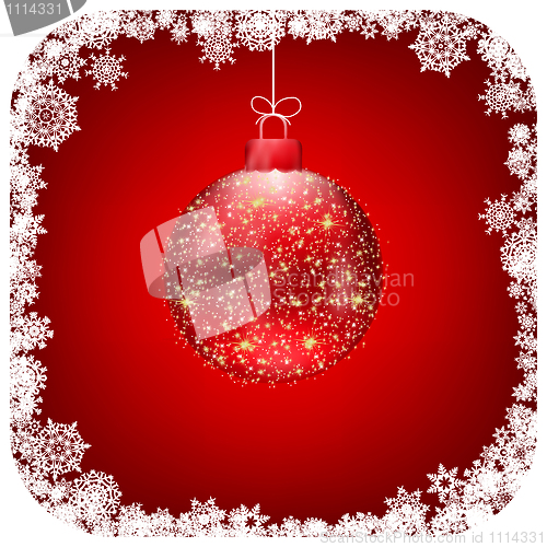 Image of Christmas red ball christmas card. EPS 8