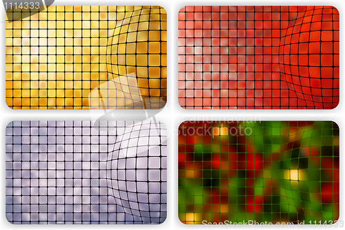 Image of Set of bonus and gift cards template mosaic. EPS 8