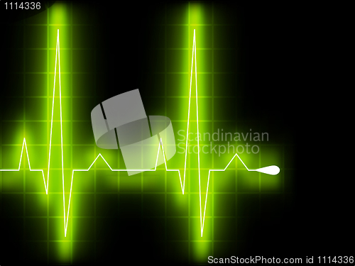 Image of Green heart beat. Ekg graph. EPS 8