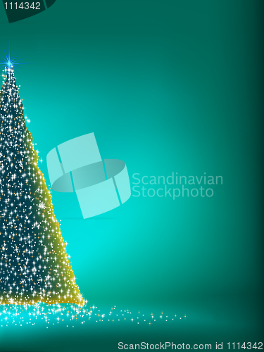 Image of Abstract green christmas tree on green. EPS 8