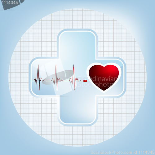 Image of Heart and heartbeat symbol. EPS 8
