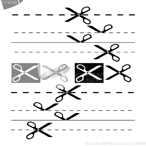 Image of Scissors template for design. EPS 8