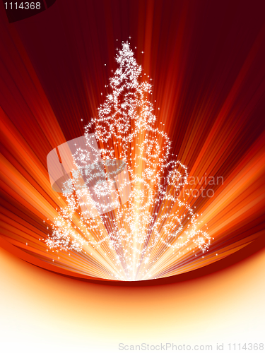 Image of Christmas tree card. EPS 8