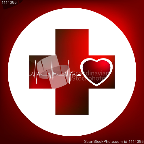 Image of Heart and heartbeat symbol. EPS 8