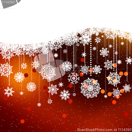 Image of Christmas background with snowflakes. EPS 8