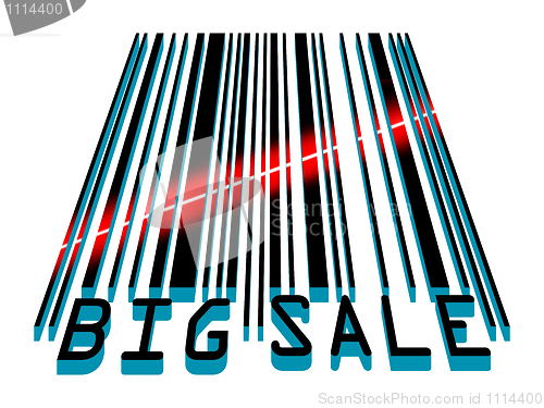 Image of Big Sale bar code concept with laser light. EPS 8