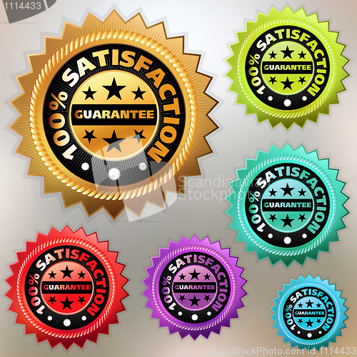 Image of Vector multicolor satisfaction labels set. EPS 8