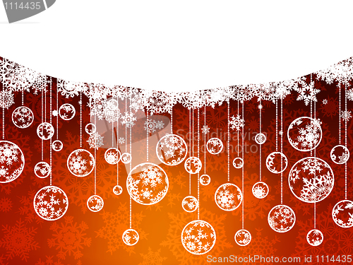 Image of Christmas background with snowflakes. EPS 8