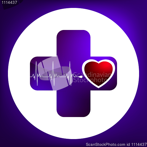Image of Heart and heartbeat symbol. EPS 8