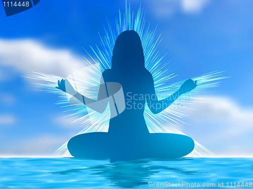 Image of Human silhouette meditating. EPS 8