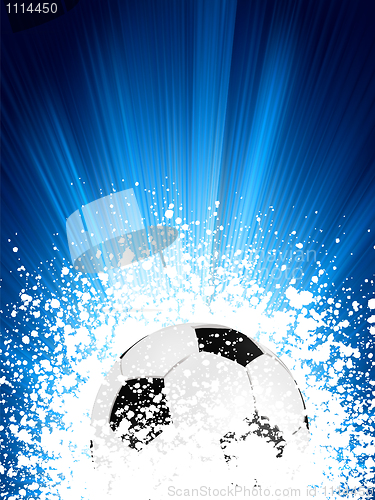 Image of Football poster blue light burst. EPS 8