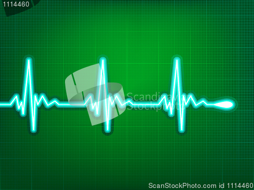 Image of Heart cardiogram with shadow on it deep red. EPS 8