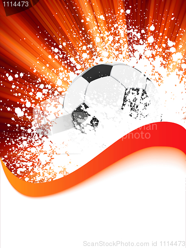Image of Grunge football poster with soccer ball. EPS 8