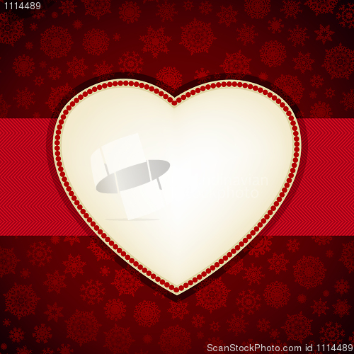 Image of Christmas heart frame card template. EPS 8