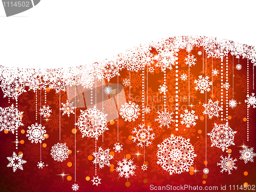 Image of Christmas background with snowflakes. EPS 8