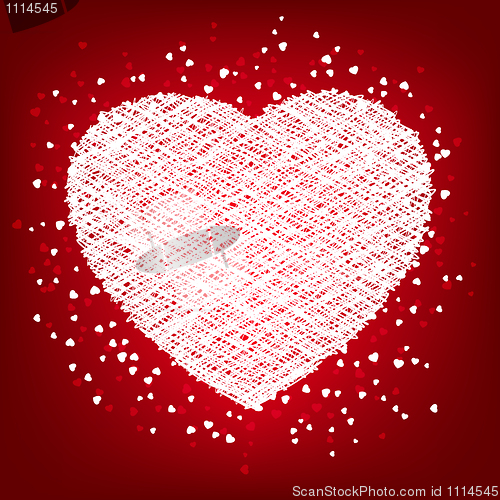 Image of Weaving white heart card. EPS 8