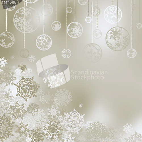 Image of Christmas background with snowflakes. EPS 8