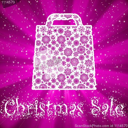 Image of Bag For Shopping With snowflakes. EPS 8