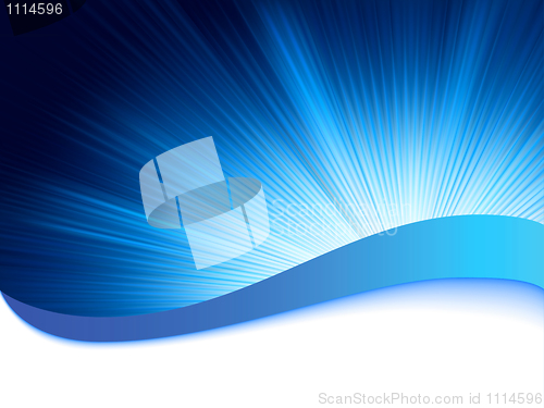 Image of Blue background with burst rays. EPS 8