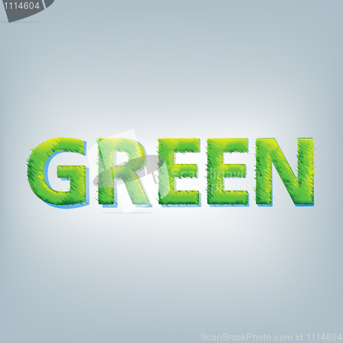 Image of Fresh green word with grass. EPS 8