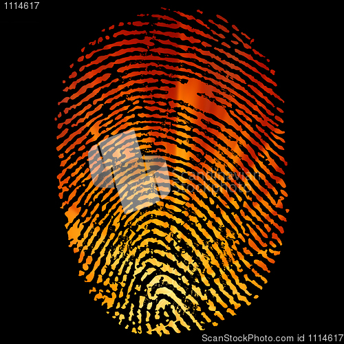 Image of Glowing Finger Print. EPS 8