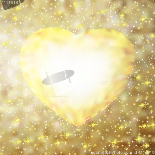Image of Gold frame in the shape of heart. EPS 8