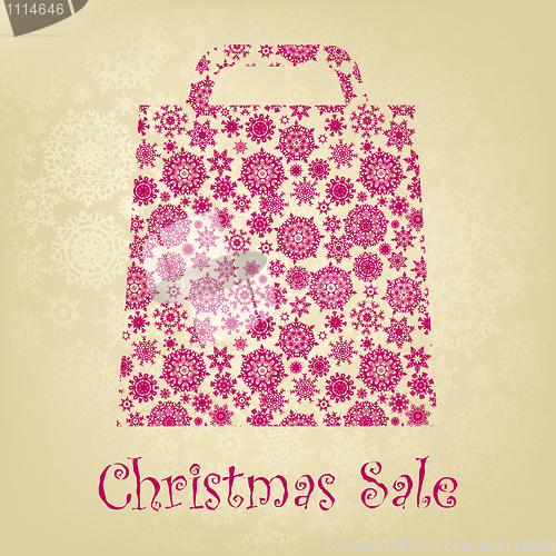 Image of Bag For Shopping With snowflakes. EPS 8