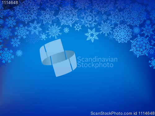 Image of Christmas background with snowflakes. EPS 8
