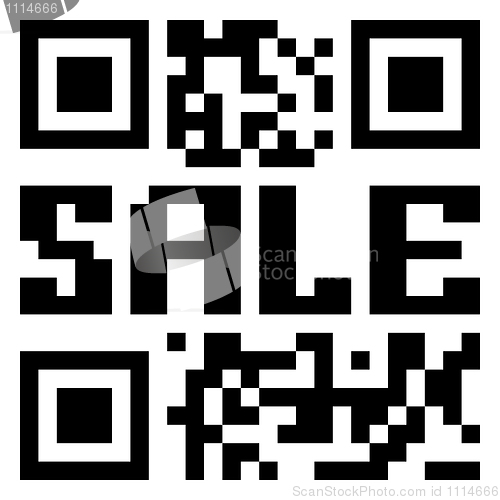 Image of QR code for item in sale. EPS 8