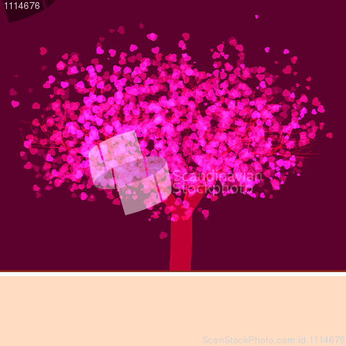 Image of Stylized love tree with copy space. EPS 8