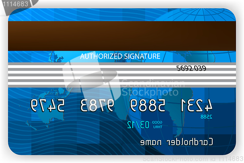 Image of Credit cards, back view. EPS 8