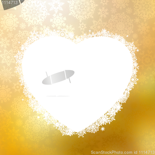 Image of Christmas card rame in the shape of heart. EPS 8