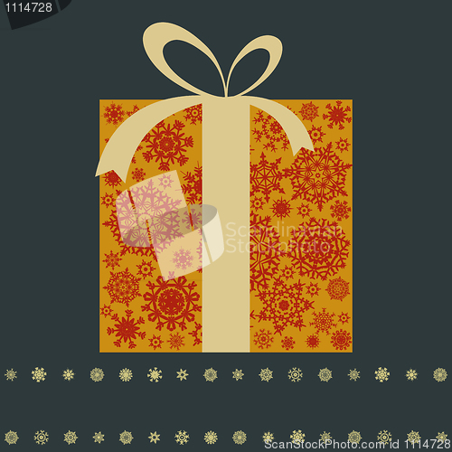 Image of Retro gift box with bow. EPS 8