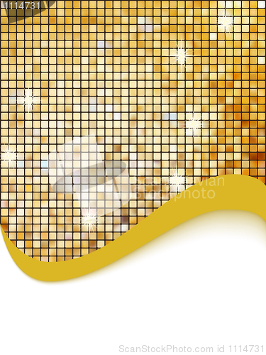 Image of Golden mosaic vector background.